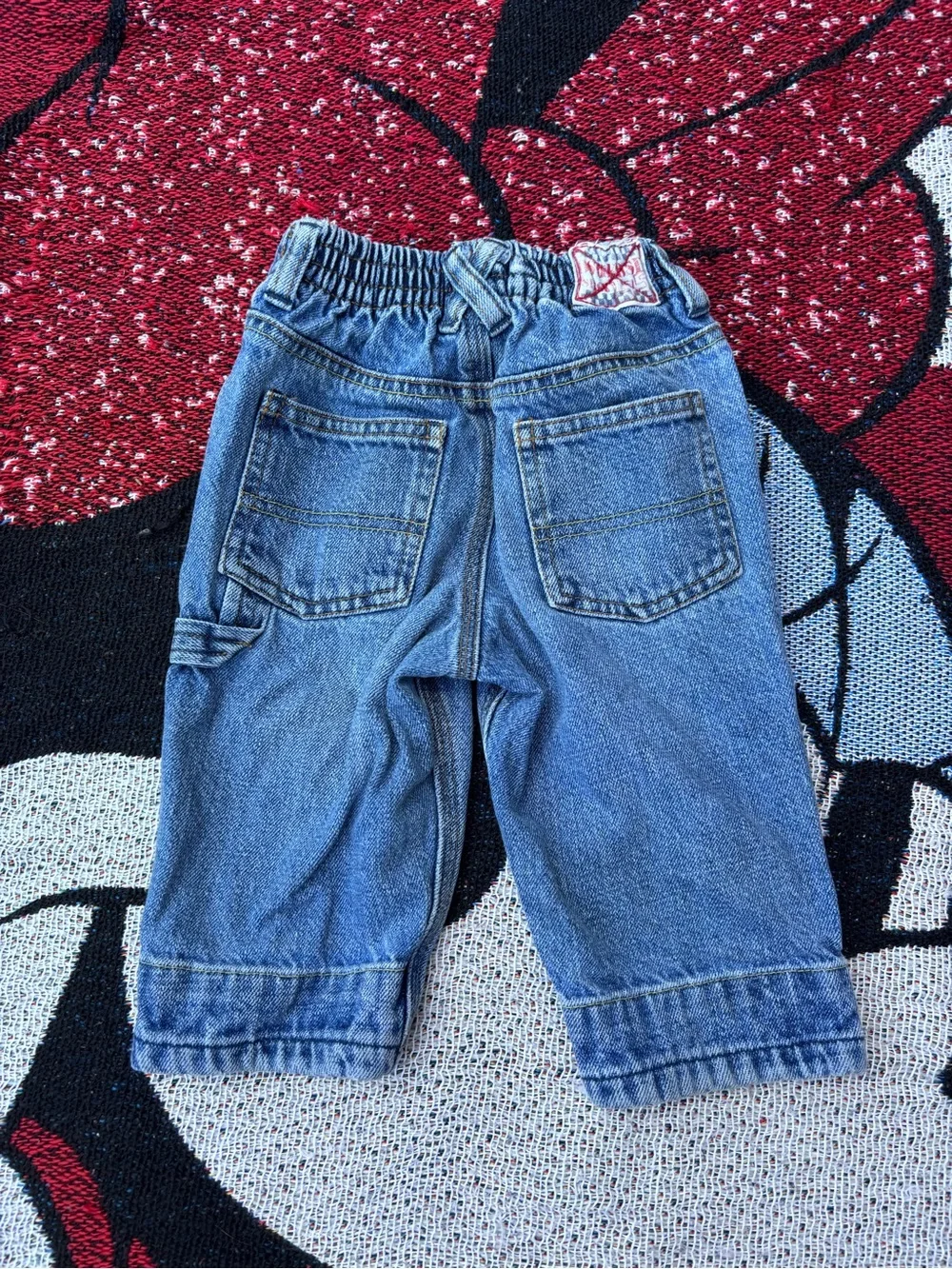 VINTAGE OSH KOSH DENIM ELASTIC WAIST BOYS JEANS ADORABLE SIZE 12 MONTHS